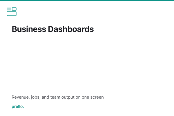 Business dashboards